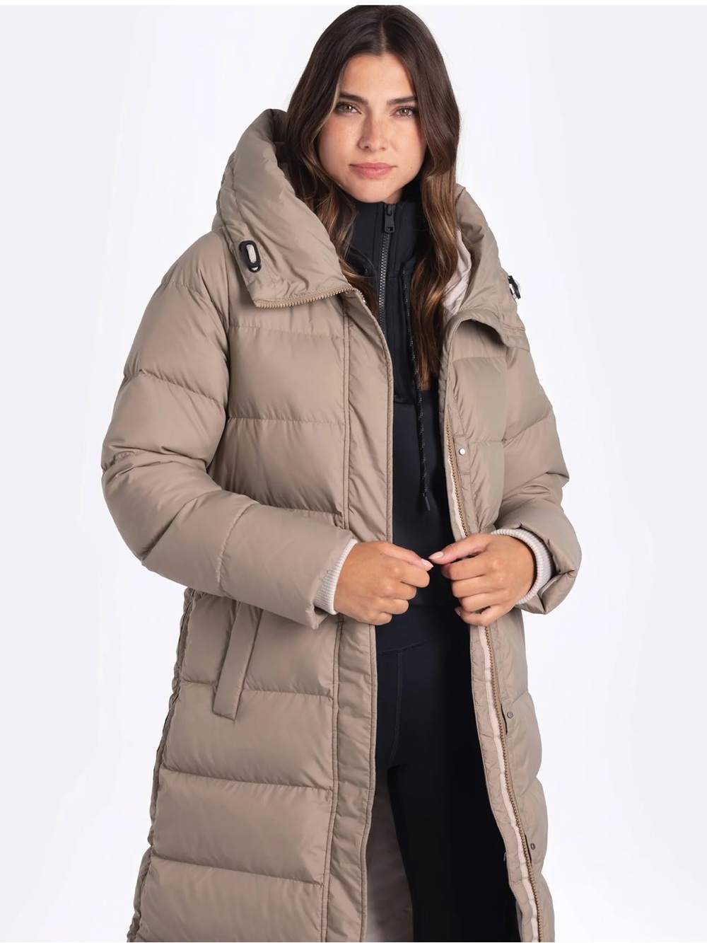 Lole NORA Taupe Long Down Puffer Coat